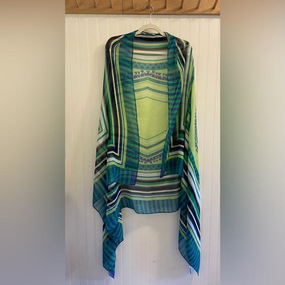 Chico's Tops - Chicos Floral Geometric Ruana Wrap OS